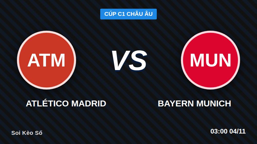 Atlético Madrid vs Bayern Munich: Soi kèo châu Âu 3/11/2026